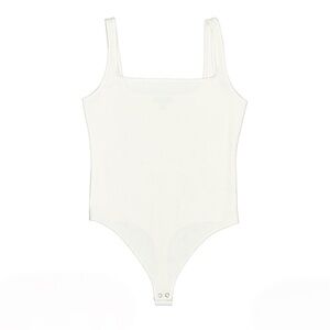 NWT Express White Textured Square Neck Sleeveless Thong Bodysuit